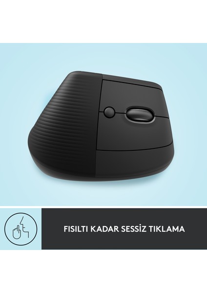 Lift Sessiz Kablosuz Ergonomik Dikey Mouse - Siyah