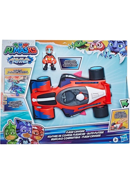 F5206 Pjmaskeliler-Animal Power Turbo Şimşek Araç +3 Yaş