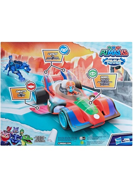F5206 Pjmaskeliler-Animal Power Turbo Şimşek Araç +3 Yaş