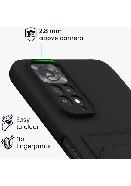 Xiaomi Redmi Note 11 Uyumlu Kılıf Kamera Lens Korumalı Kartvizitli Ince Silikon Kapak Cüzdan Renkli Yumuşak Soft Mat Yeni Tasarım