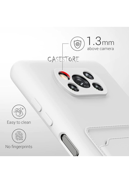 MTK Moveteck Xiaomi Redmi Poco X3 Pro Uyumlu Kılıf Kamera Lens Korumalı Kartvizitli Ince Silikon Kapak Cüzdan Renkli Yumuşak Soft Mat Yeni Tasarım