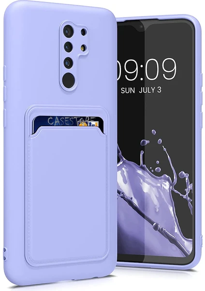 MTK Moveteck Xiaomi Redmi Note 8 Pro Uyumlu Kılıf Kamera Lens Korumalı Kartvizitli Ince Silikon Kapak Cüzdan Renkli Yumuşak Soft Mat Yeni Tasarım