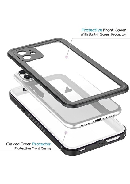 Apple iPhone 11 Uyumlu Kılıf Su Toz Geçirmez 360 Derece Kaplar Armor Tank Waterproof Su Altı Korumalı Case