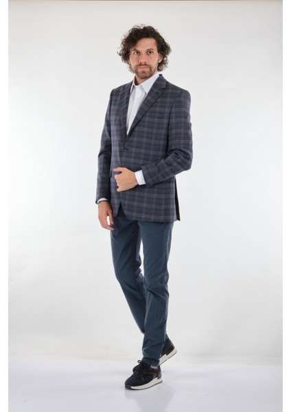 Minimalist Kareli Erkek Ceket - Günlük Şıklık