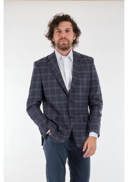 Minimalist Kareli Erkek Ceket - Günlük Şıklık fiyatları