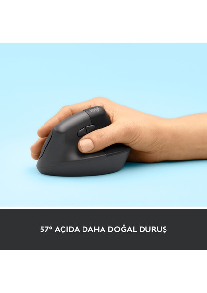 Lift Sessiz Kablosuz Ergonomik Dikey Mouse - Siyah