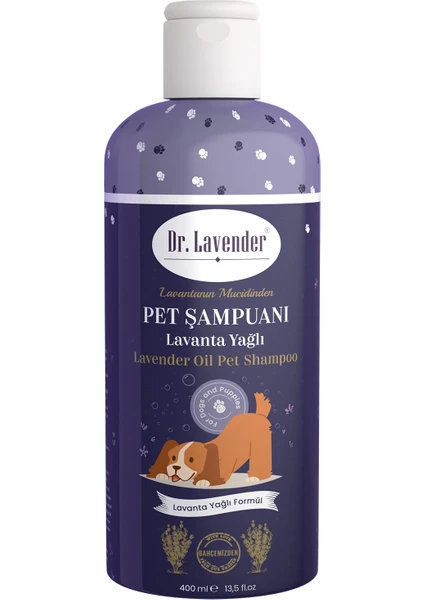 Gallipoli Lavender Lavanta Yağlı Pet Şampuanı 400 ml Kedi Şampuanı Köpek Şampuanı Organik Lavanta Koku Gideren Şampuan