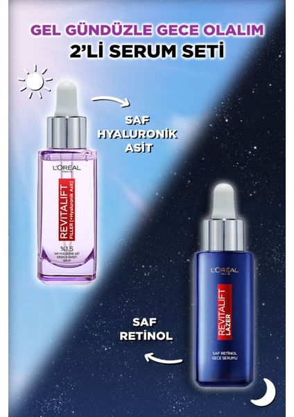 Loreal Revitalift Filler %1.5 Saf Hyaluronik Asit Serum + Saf Retinol Gece Serumu