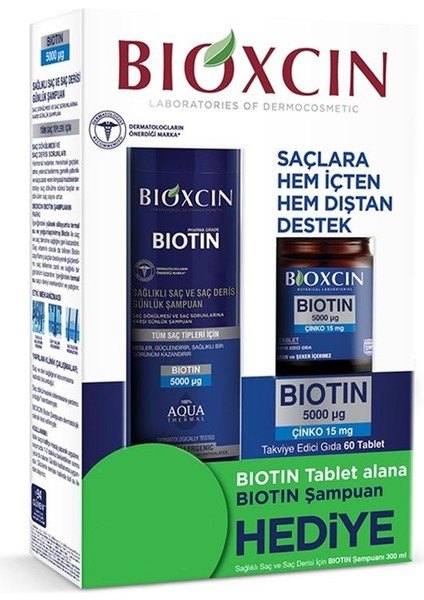 Biotin 5000 Mg + Çinko 15 Mg Tablet Biotin Şampuan Hediyeli