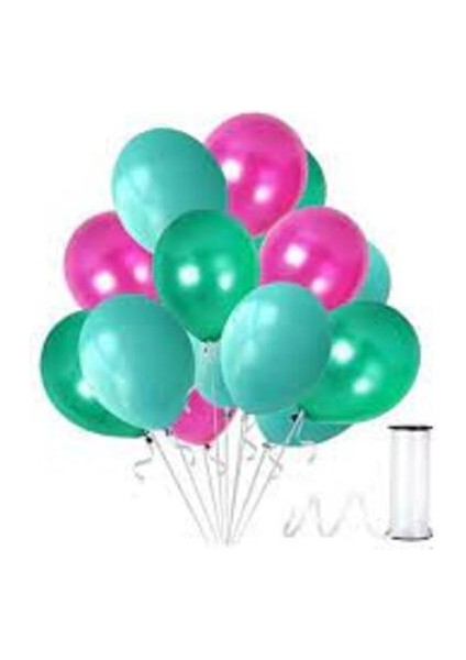 100 Adet Metalik Sedefli Su Yeşili-Fuşya Balon+Balon Bandı+5 Metre Balon Zinciri fiyatları