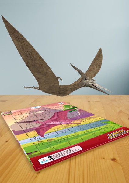 Canlanan Puzzle - Pteranodon - T-Rex (Sürpriz Pırıl )