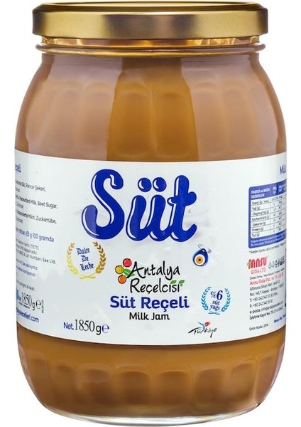 Antalya Süt Reçeli % 65 Meyve 1850 gr