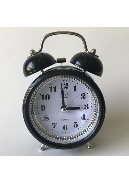 3 Inç Kuvars Metal Çift Çan Çalar Saat Gece Işık Masa Saati Siyah (Yurt Dışından) modelleri