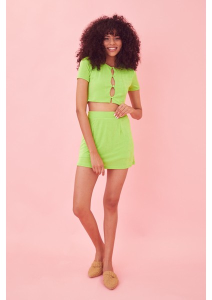 Dokulu Etek Takım-Neon Yeşil fiyatları