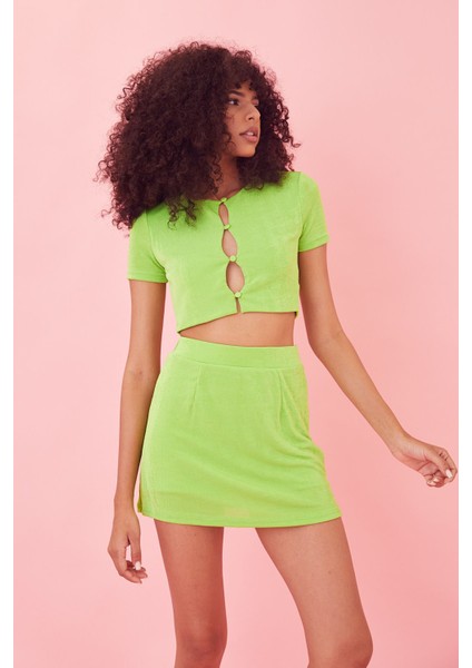 Dokulu Etek Takım-Neon Yeşil modelleri