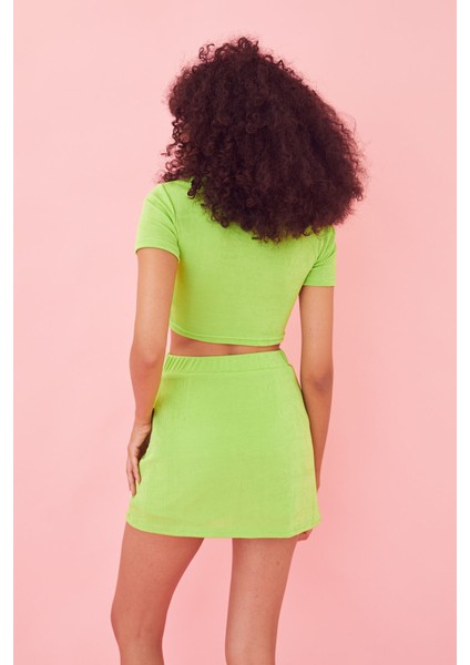 Dokulu Etek Takım-Neon Yeşil indirimleri