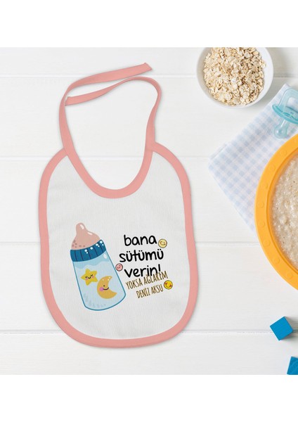 Kids Kişiye Özel Pembe Bebek Mama Önlüğü - Model 21 fiyatları