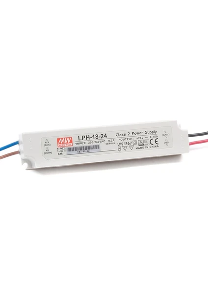 Mean Well LPH-18-24 18W 24V 0.75A IP67 Ekonomik Led Sürücü