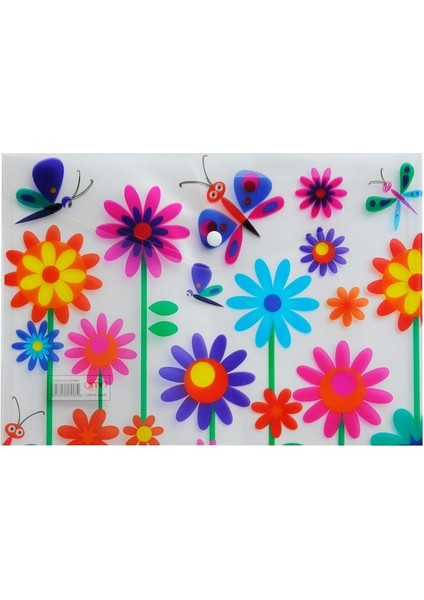 A4 Desenli Çıtçıtlı Dosya