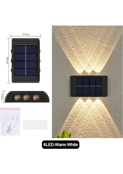 Güneş Solar Enerjili Aplik Işık-Dekoratif Duvar Monteli Aplik 2 Adet
