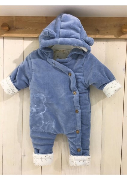 Coral Soft Düğmeli Sevimli Ayıcık Bebek Tulumu