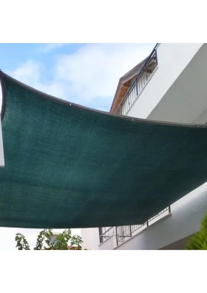 Gölgelik File Çit Filesi %95 Gölge Koruma 1,5 Metre Enli Yeşil 95'lik Bahçe Çiti Halkalı Kuşaklı