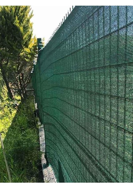 Gölgelik File Çit Filesi %95 Gölge Koruma 4 Metre Enli Yeşil 95'lik Bahçe Çiti Halkalı Kuşaklı