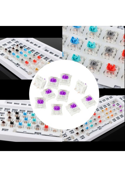 10 Adet Mekanik Klavye Anahtarı Rgb LED Smd Gaming Klavye Acemi Mor (Yurt Dışından)