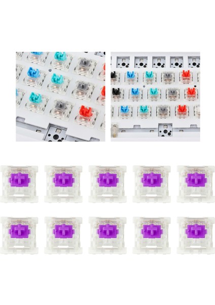 10 Adet Mekanik Klavye Anahtarı Rgb LED Smd Gaming Klavye Acemi Mor (Yurt Dışından)