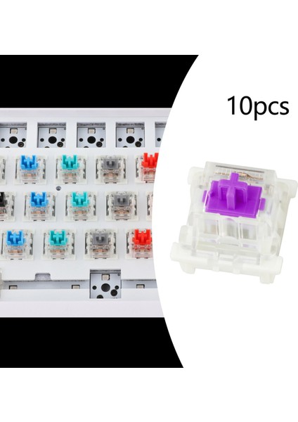 10 Adet Mekanik Klavye Anahtarı Rgb LED Smd Gaming Klavye Acemi Mor (Yurt Dışından)