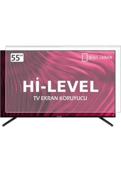 Hi Level 55UHL1000 Tv Ekran Koruyucu - Hi Level 55" Inç 139 cm Ekran Koruma Şeffaf Panel