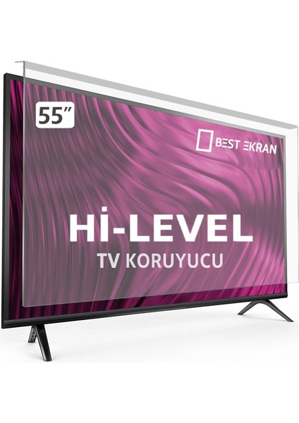 Hi Level 55UHL1000 Tv Ekran Koruyucu - Hi Level 55" Inç 139 cm Ekran Koruma Şeffaf Panel
