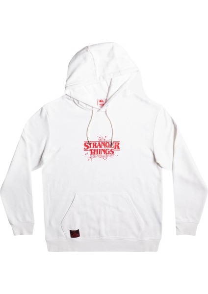 x Stranger Things Official Logo Erkek Kapüşonlu Sweatshirt EQYFT04726