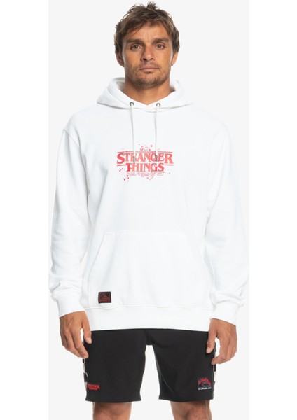 x Stranger Things Official Logo Erkek Kapüşonlu Sweatshirt EQYFT04726 fırsatları