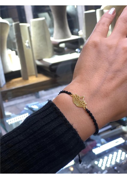 Altın Bileklik Lotus Çiçeği Moda Bileklik