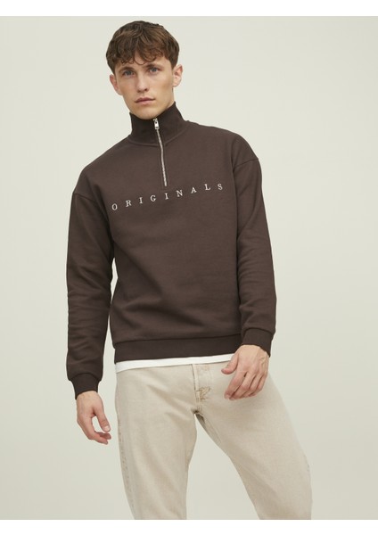 Yarim Fermuarli Logolu Sweatshirt