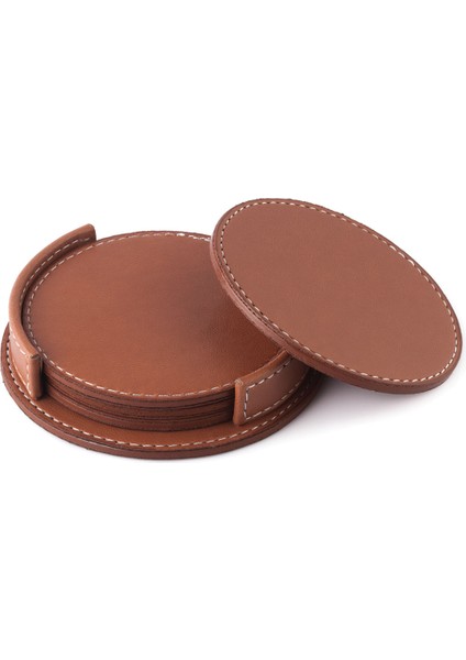 Kahve Masa Üstü Derili Bardak Altlığı