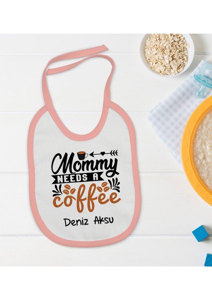Kids Kişiye Özel Pembe Bebek Mama Önlüğü - Model 54