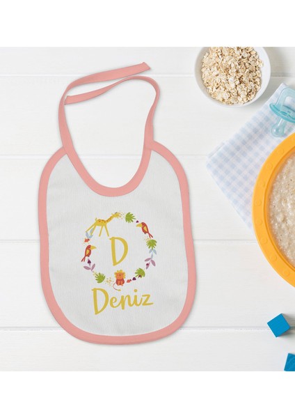 Kids Kişiye Özel Pembe Bebek Mama Önlüğü - Model 132