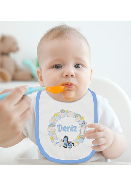 Kids Kişiye Özel Mavi Bebek Mama Önlüğü - Model 161 fiyatları