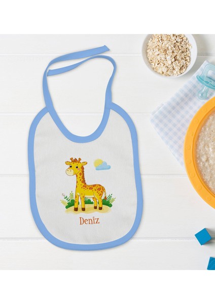 Kids Kişiye Özel Mavi Bebek Mama Önlüğü - Model 152