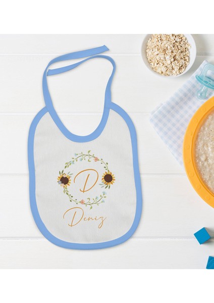 Kids Kişiye Özel Mavi Bebek Mama Önlüğü - Model 134