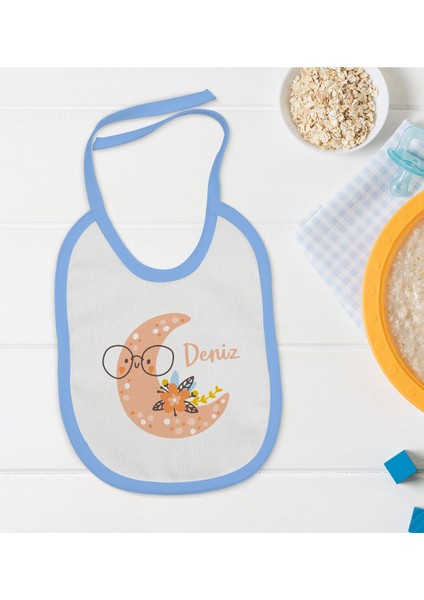 Kids Kişiye Özel Mavi Bebek Mama Önlüğü - Model 121