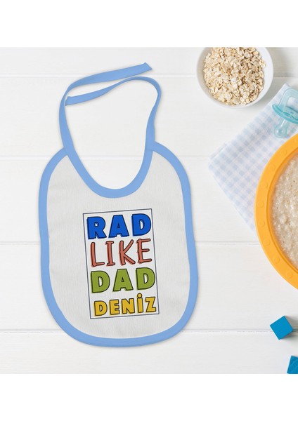 Kids Kişiye Özel Mavi Bebek Mama Önlüğü - Model 113