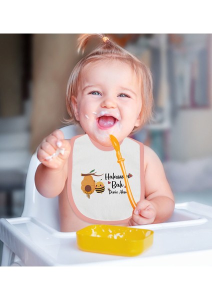 Kids Kişiye Özel Pembe Bebek Mama Önlüğü - Model 43 fiyatları