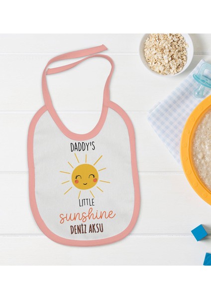 Kids Kişiye Özel Pembe Bebek Mama Önlüğü - Model 25