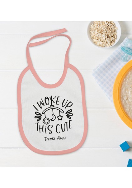 Kids Kişiye Özel Pembe Bebek Mama Önlüğü - Model 5