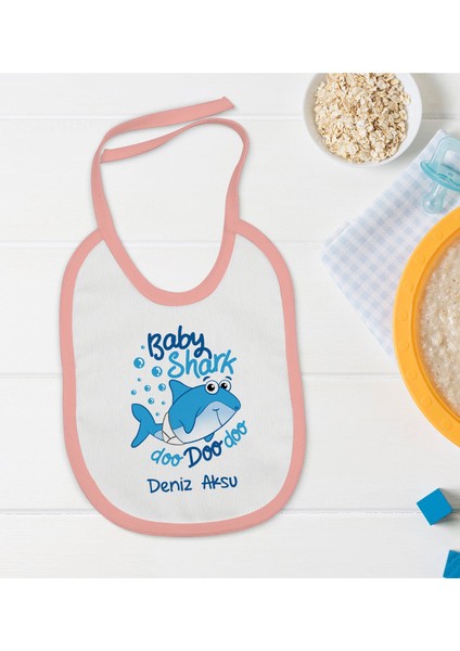 Kids Kişiye Özel Pembe Bebek Mama Önlüğü - Model 15