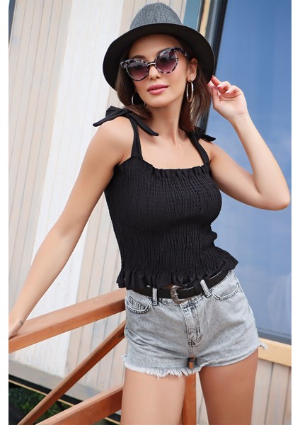 Omuz Bağlamalı Gipeli Kolsuz Siyah fiyatları