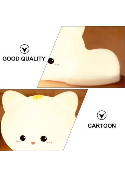 Çocuklar İçin LED Karikatür Figürlü Gece Lambası - Beyaz (Yurt Dışından) fiyatları